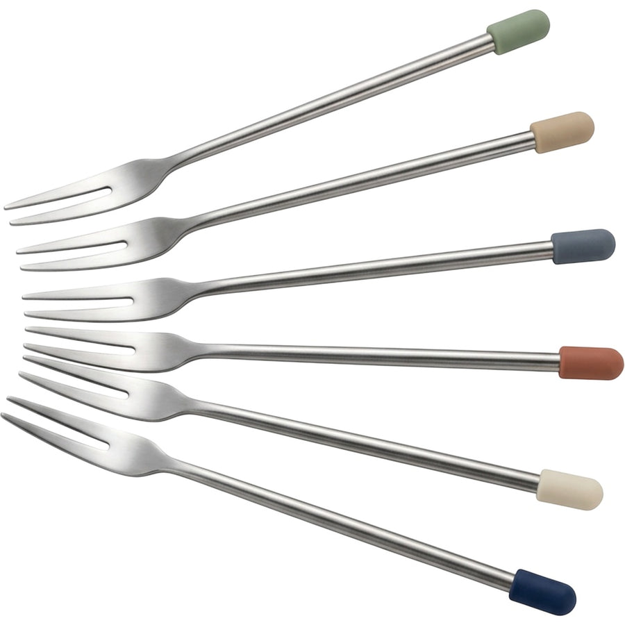 Pund Long Stainless Steel Fruit Forks 22 cm Set of 6